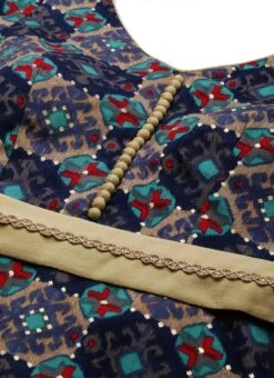 Multicolored Printed A Line Maxi Dress Festive Wear -Sari Grace Shop Multicolored Printed A Line Maxi Dress DRBS02203576 rrc3