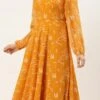 Mustard Digital Print Georgette Maxi Dress After Six Wear 2 Mustard Digital Print Georgette Maxi Dress After Six Wear -Sari Grace Shop Mustard Digital Print Georgette Maxi Dress DRBS02301953 l