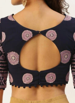 Navy Blue Georgette Embroidered Blouse Festive Wear 15 Navy Blue Georgette Embroidered Blouse Festive Wear -Sari Grace Shop Navy Blue Georgette Embroidered Blouse BLBS02305203 rrc2