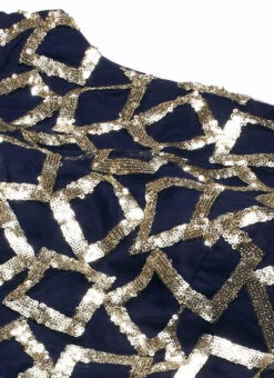 Navy Blue Sequins Net Cold Shoulder Blouse Festive Wear 14 Navy Blue Sequins Net Cold Shoulder Blouse Festive Wear -Sari Grace Shop Navy Blue Sequins Net Cold Shoulder Blouse BLBS02303764 rrc1