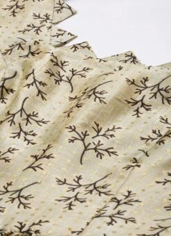 Off White Art Silk Gathered Flare Dress Festive Wear 14 Off White Art Silk Gathered Flare Dress Festive Wear -Sari Grace Shop Off White Art Silk Gathered Flare Dress DRBS02204729 rrc1