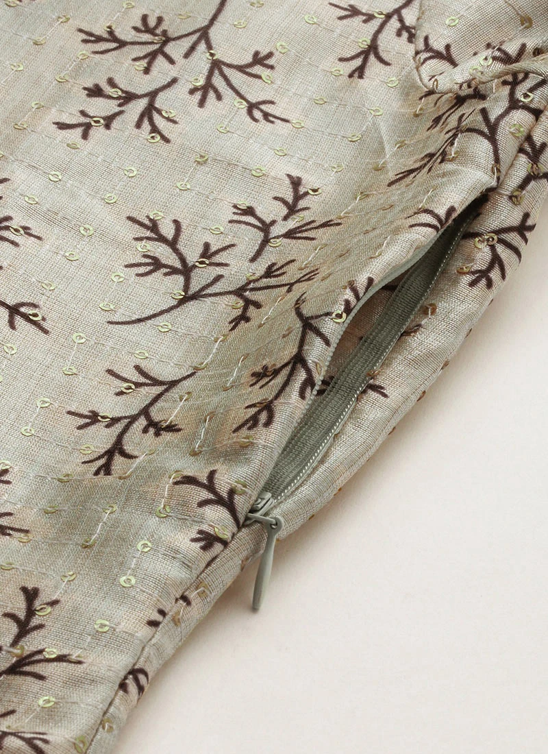 Off White Art Silk Printed Dress After Six Wear 9 Off White Art Silk Printed Dress After Six Wear - Image 7