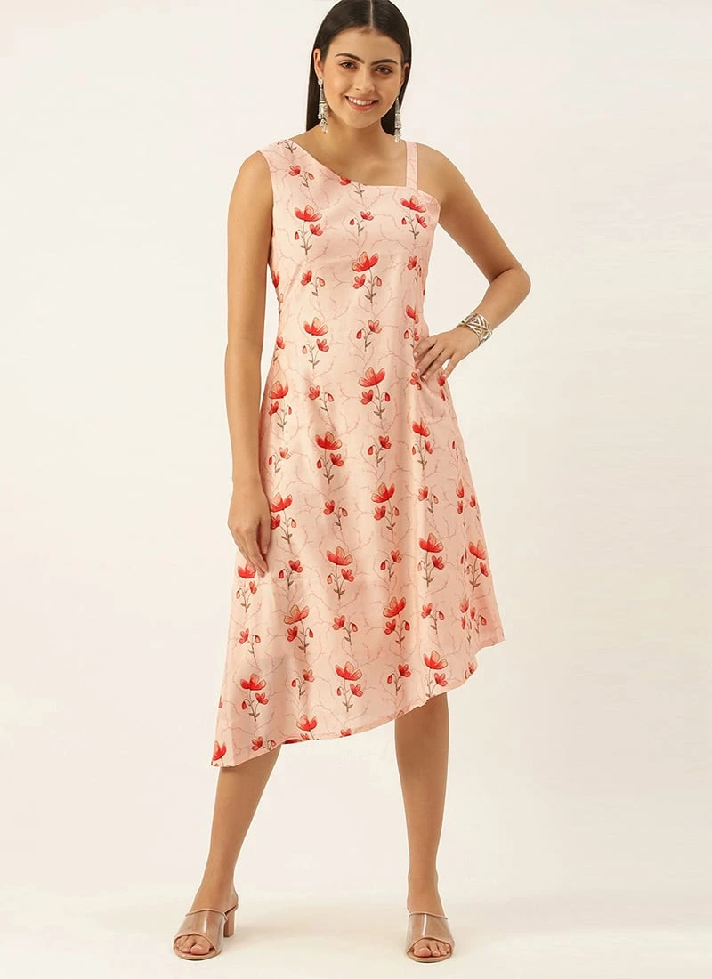 Off White Asymmetric Hem One Shoulder Dress Party Wear 5 Off White Asymmetric Hem One Shoulder Dress Party Wear - Image 3