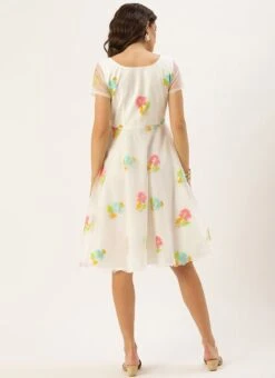 Off White Pleated Yoke Organza Dress After Six Wear 12 Off White Pleated Yoke Organza Dress After Six Wear -Sari Grace Shop Off White Pleated Yoke Organza Dress DRBS02110893 b