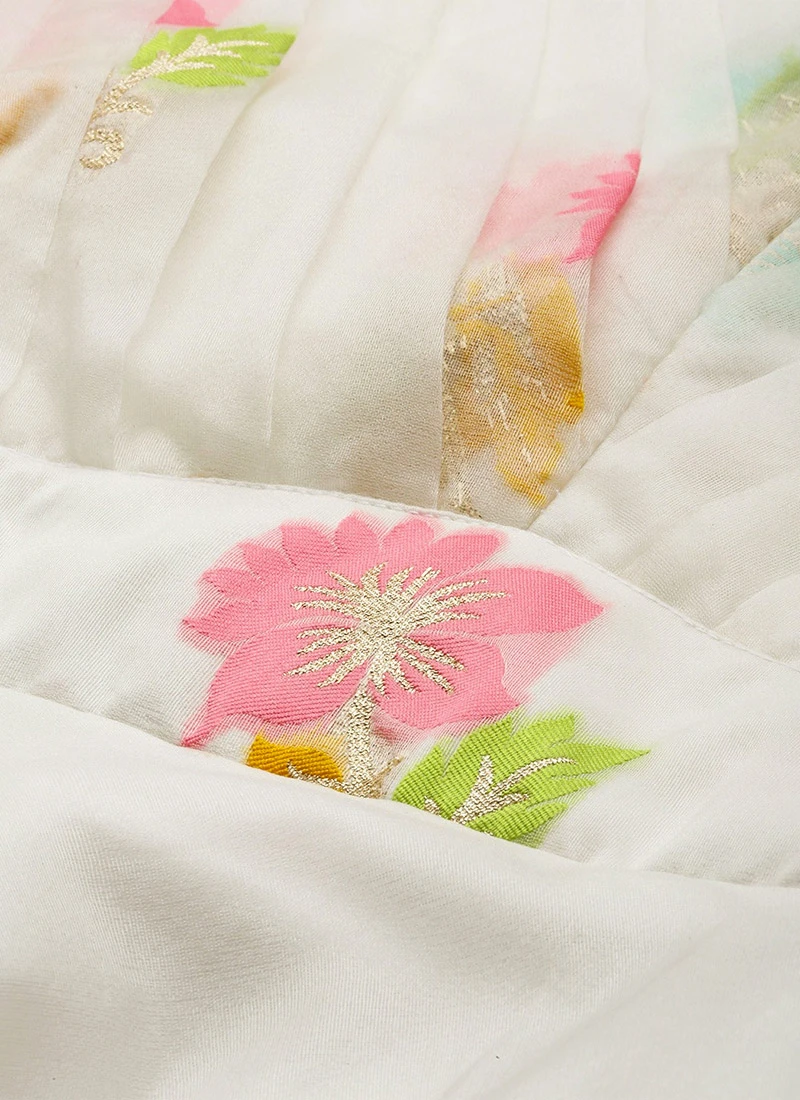 Off White Pleated Yoke Organza Dress After Six Wear 7 Off White Pleated Yoke Organza Dress After Six Wear - Image 5