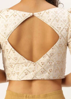 Off White Sequins Embroidery Blouse Festive Wear -Sari Grace Shop Off White Sequins Embroidery Blouse BLBS02305206 rrc2