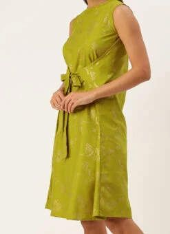 Featured Products 7 Olive Green Rayon Print Dress After Six Wear