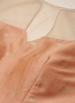 Peach Art Silk Jacquard Dress Festive Wear 13 Peach Art Silk Jacquard Dress Festive Wear -Sari Grace Shop Peach Art Silk Jacquard Dress DRBS02212489 rrc2