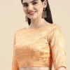 Peach Brocade Blouse Festive Wear Wedding Wear -Sari Grace Shop Peach Brocade Blouse BLBS02210831 l 1