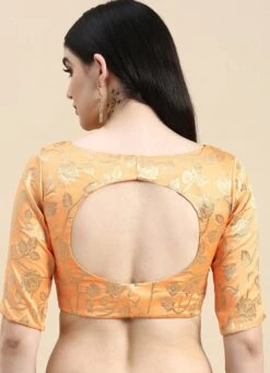 Peach Brocade Blouse Festive Wear Wedding Wear 15 Peach Brocade Blouse Festive Wear Wedding Wear -Sari Grace Shop Peach Brocade Blouse BLBS02210831 rrc2 1