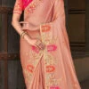 Peach Color Thread Embroidery Banarasi Silk Saree Party Wear -Sari Grace Shop Peach Color Thread Embroidery Banarasi Silk Saree SASLI18845907 l
