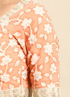 Peach Embroidered Georgette Blouse Festive Wear 16 Peach Embroidered Georgette Blouse Festive Wear -Sari Grace Shop Peach Embroidered Georgette Blouse BLBS02305185 rrc3
