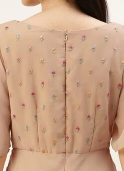 Peach Embroidered Georgette Dress Festive Wear 14 Peach Embroidered Georgette Dress Festive Wear -Sari Grace Shop Peach Embroidered Georgette Dress DRBS02210931 rrc2