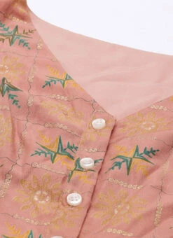 Peach Foil Printed A Line Dress After Six Wear Work Wear 14 Peach Foil Printed A Line Dress After Six Wear Work Wear -Sari Grace Shop Peach Foil Printed A line Dress DRBS02111070 rrc1