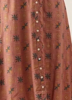 Peach Foil Printed A Line Dress Work Wear -Sari Grace Shop Peach Foil Printed A line Dress DRBS02111070 rrc4 1