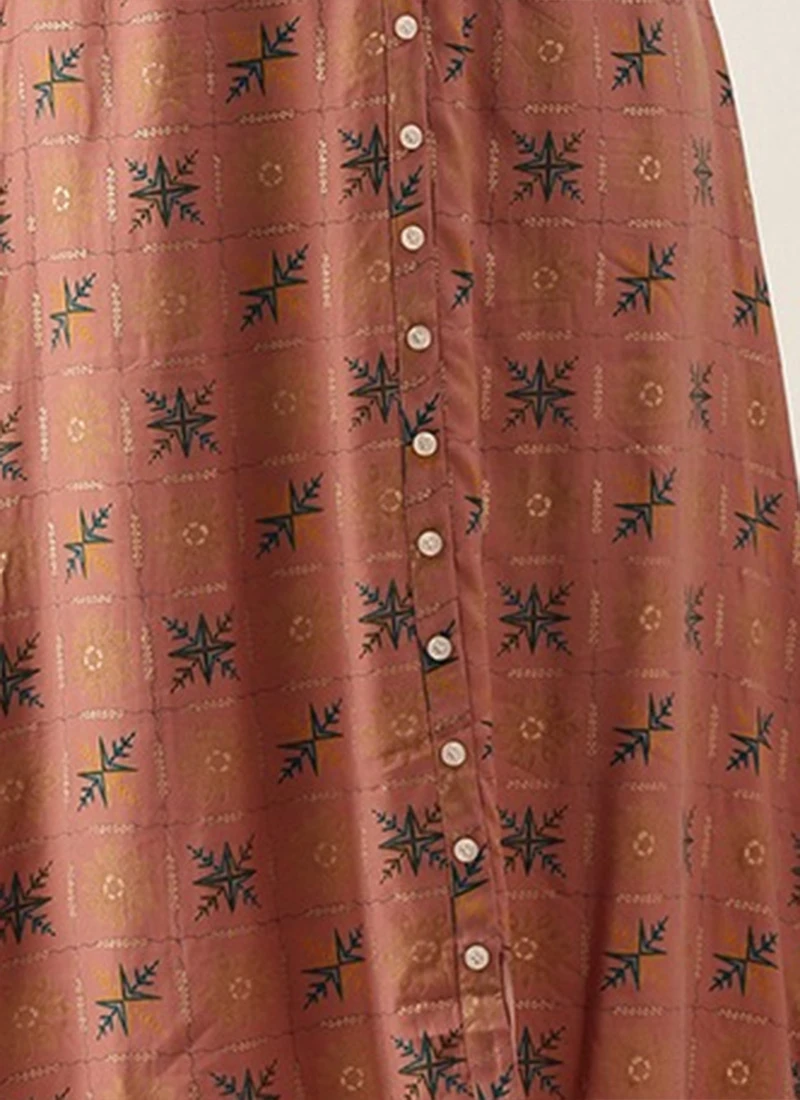 Peach Foil Printed A Line Dress After Six Wear Work Wear 10 Peach Foil Printed A Line Dress After Six Wear Work Wear - Image 8