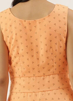 Peach Foil Printed Cotton Maxi Dress After Six Wear Festive Wear 15 Peach Foil Printed Cotton Maxi Dress After Six Wear Festive Wear -Sari Grace Shop Peach Foil Printed Cotton Maxi Dress DRBS02206182 rrc2