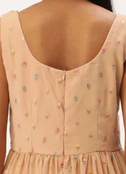 Peach Georgette Embroidered Maxi Dress Festive Wear 15 Peach Georgette Embroidered Maxi Dress Festive Wear -Sari Grace Shop Peach Georgette Embroidered Maxi Dress DRBS02210901 rrc2