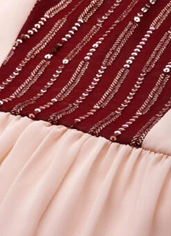 Peach N Maroon Embroidered Gathered Dress Festive Wear 15 Peach N Maroon Embroidered Gathered Dress Festive Wear -Sari Grace Shop Peach N Maroon Embroidered Gathered Dress DRBS02110983 rrc3