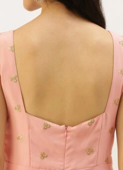Peach N Pink Embroidered Dress Party Wear 15 Peach N Pink Embroidered Dress Party Wear -Sari Grace Shop Peach N Pink Embroidered Dress DRBS02206265 rrc2