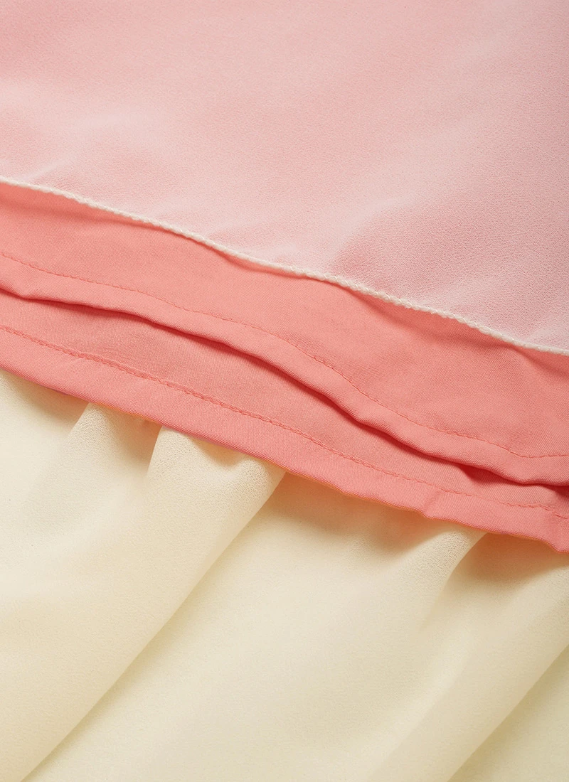 Peach N White Embroidered Tiered Maxi Dress Festive Wear 9 Peach N White Embroidered Tiered Maxi Dress Festive Wear - Image 7