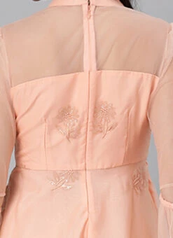 Peach Organza Embroidered Midi Dress After Six Wear 15 Peach Organza Embroidered Midi Dress After Six Wear -Sari Grace Shop Peach Organza Embroidered Midi Dress DRBS02205053 rrc2