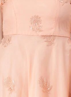 Peach Organza Embroidered Midi Dress After Six Wear 16 Peach Organza Embroidered Midi Dress After Six Wear -Sari Grace Shop Peach Organza Embroidered Midi Dress DRBS02205053 rrc3