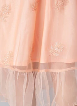 Peach Organza Embroidered Midi Dress After Six Wear 17 Peach Organza Embroidered Midi Dress After Six Wear -Sari Grace Shop Peach Organza Embroidered Midi Dress DRBS02205053 rrc4