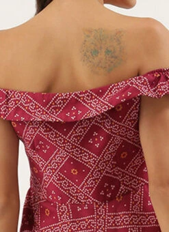 Pink Art Silk Digital Printed Off Shoulder Dress Festive Wear 15 Pink Art Silk Digital Printed Off Shoulder Dress Festive Wear -Sari Grace Shop Pink Art Silk Digital Printed Off Shoulder Dress DRBS02205893 rrc2