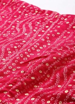 Pink Bandhani Printed Rayon Dress Festive Wear -Sari Grace Shop Pink Bandhani Printed Rayon Dress DRBS02302261 rrc1