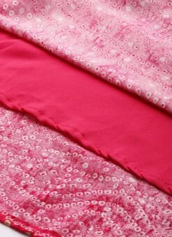 Pink Bandhani Printed Rayon Dress Festive Wear -Sari Grace Shop Pink Bandhani Printed Rayon Dress DRBS02302261 rrc3