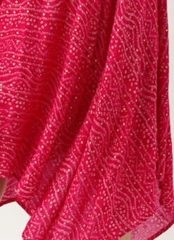 Pink Bandhani Printed Rayon Dress Festive Wear -Sari Grace Shop Pink Bandhani Printed Rayon Dress DRBS02302261 rrc4
