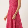Pink Bandhani Printed Rayon Strap Neck Dress Festive Wear 1 Pink Bandhani Printed Rayon Strap Neck Dress Festive Wear -Sari Grace Shop Pink Bandhani Printed Rayon Strap Neck Dress DRBS02303755 l