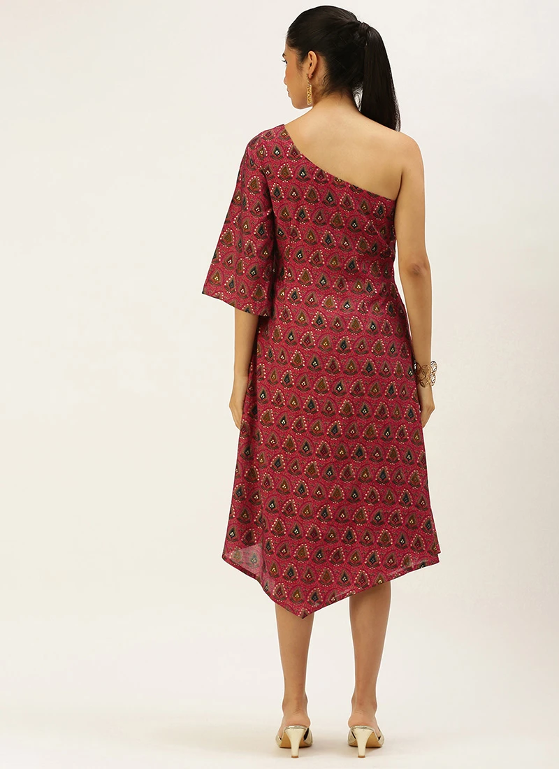 Pink Chanderi Art Silk Dress After Six Wear 6 Pink Chanderi Art Silk Dress After Six Wear - Image 4