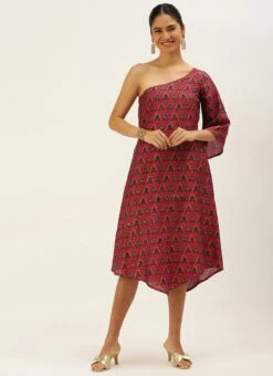 Pink Chanderi Art Silk Dress After Six Wear 12 Pink Chanderi Art Silk Dress After Six Wear -Sari Grace Shop Pink Chanderi Art Silk Dress DRBS02206247 u