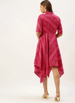 Pink Chanderi Art Silk Handkerchief Style Dress Festive Wear After Six Wear 13 Pink Chanderi Art Silk Handkerchief Style Dress Festive Wear After Six Wear -Sari Grace Shop Pink Chanderi Art Silk Handkerchief Style Dress DRBS02203500 b