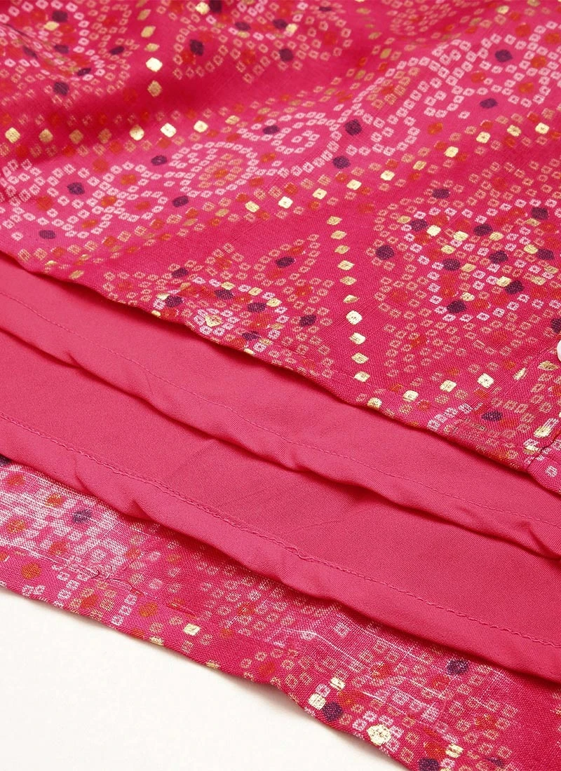 Pink Chanderi Art Silk Handkerchief Style Dress Festive Wear After Six Wear 10 Pink Chanderi Art Silk Handkerchief Style Dress Festive Wear After Six Wear - Image 8