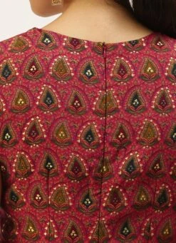 Pink Chanderi Art Silk Maxi Dress Festive Wear 15 Pink Chanderi Art Silk Maxi Dress Festive Wear -Sari Grace Shop Pink Chanderi Art Silk Maxi Dress DRBS02207321 rrc2