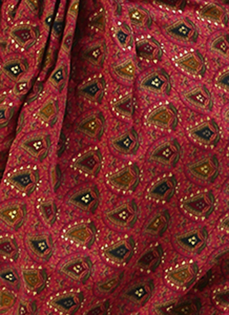 Pink Chanderi Art Silk Maxi Dress Festive Wear 10 Pink Chanderi Art Silk Maxi Dress Festive Wear - Image 8