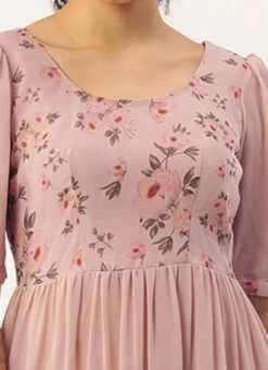 Pink Digital Printed Gathers Dress Festive Wear After Six Wear 14 Pink Digital Printed Gathers Dress Festive Wear After Six Wear -Sari Grace Shop Pink Digital Printed Gathers Dress DRBS02110847 rrc1