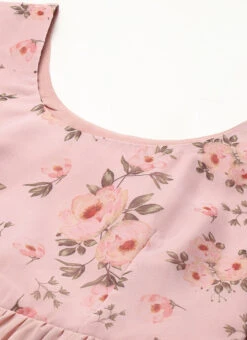 Pink Digital Printed Gathers Dress Festive Wear After Six Wear 15 Pink Digital Printed Gathers Dress Festive Wear After Six Wear -Sari Grace Shop Pink Digital Printed Gathers Dress DRBS02110847 rrc2