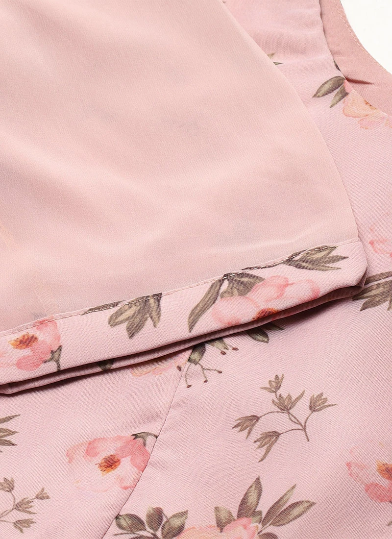 Pink Digital Printed Gathers Dress Festive Wear After Six Wear 9 Pink Digital Printed Gathers Dress Festive Wear After Six Wear - Image 7