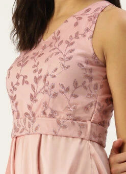 Pink Foil Printed Asymmetric Dress Festive Wear 14 Pink Foil Printed Asymmetric Dress Festive Wear -Sari Grace Shop Pink Foil Printed Asymmetric Dress DRBS02209720 rrc1