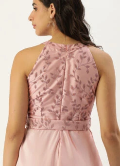 Pink Foil Printed Asymmetric Dress Festive Wear 15 Pink Foil Printed Asymmetric Dress Festive Wear -Sari Grace Shop Pink Foil Printed Asymmetric Dress DRBS02209720 rrc2