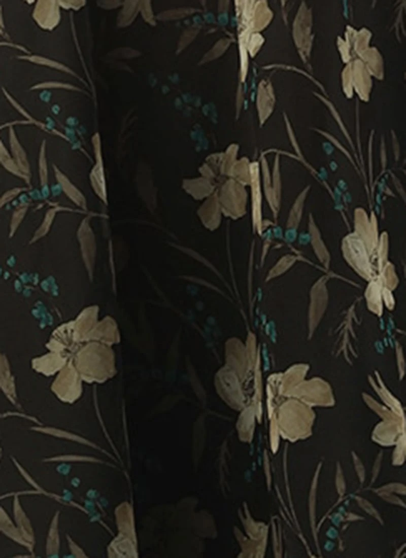 Black Printed Organza Maxi Dress Festive Wear 8 Black Printed Organza Maxi Dress Festive Wear - Image 7