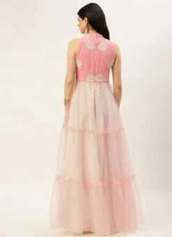 Pink Georgette Embroidered Dress Festive Wear 13 Pink Georgette Embroidered Dress Festive Wear -Sari Grace Shop Pink Georgette Embroidered Dress DRBS02211137 b