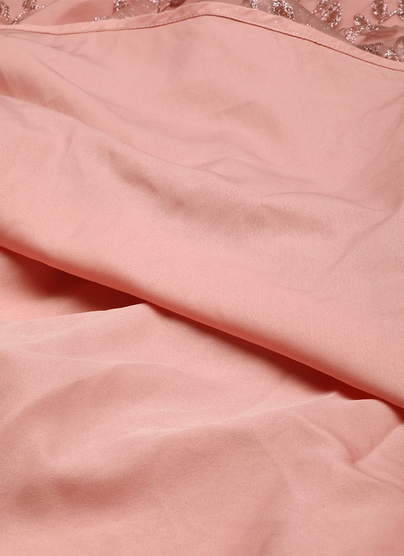 Pink Glitter Foil Tiered Gathers Dress Wedding Wear Party Wear 9 Pink Glitter Foil Tiered Gathers Dress Wedding Wear Party Wear - Image 7