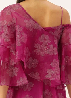 Pink Organza Foil Printed Dress Party Wear 15 Pink Organza Foil Printed Dress Party Wear -Sari Grace Shop Pink Organza Foil Printed Dress DRBS02209819 rrc2