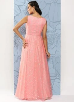 Pink Organza Jacquard Maxi Dress Festive Wear 13 Pink Organza Jacquard Maxi Dress Festive Wear -Sari Grace Shop Pink Organza Jacquard Maxi Dress DRBS02301035 b