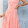 Pink Organza Jacquard Maxi Dress Festive Wear 1 Pink Organza Jacquard Maxi Dress Festive Wear -Sari Grace Shop Pink Organza Jacquard Maxi Dress DRBS02301035 l